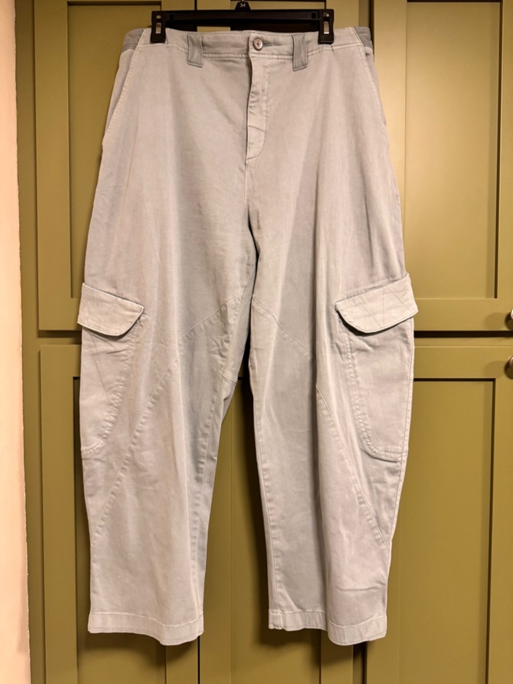 Pilcro Sage Green Barrel Leg Cargo Pants
